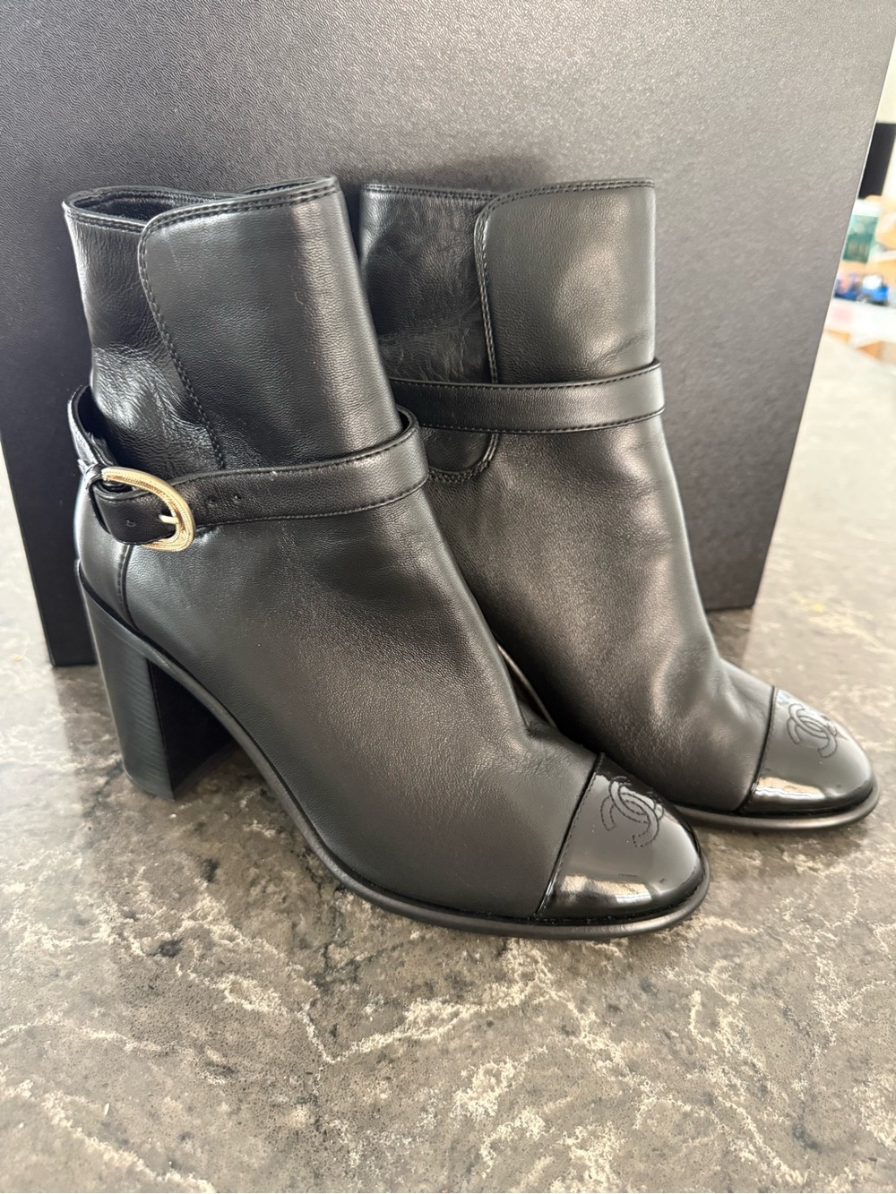 Authentic Chanel Black Ankle Boot